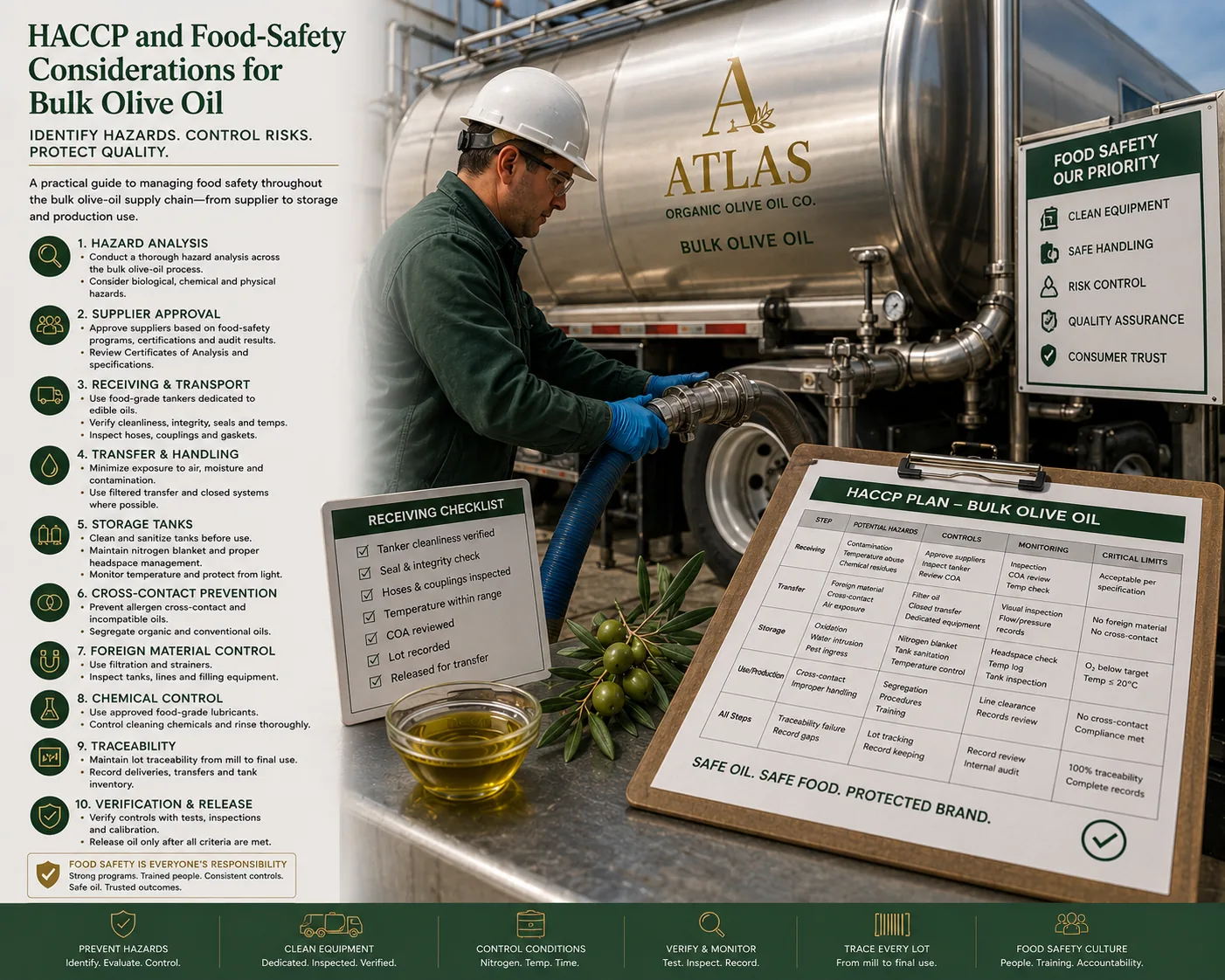 HACCP and Food-Safety Considerations for Bulk Olive Oil