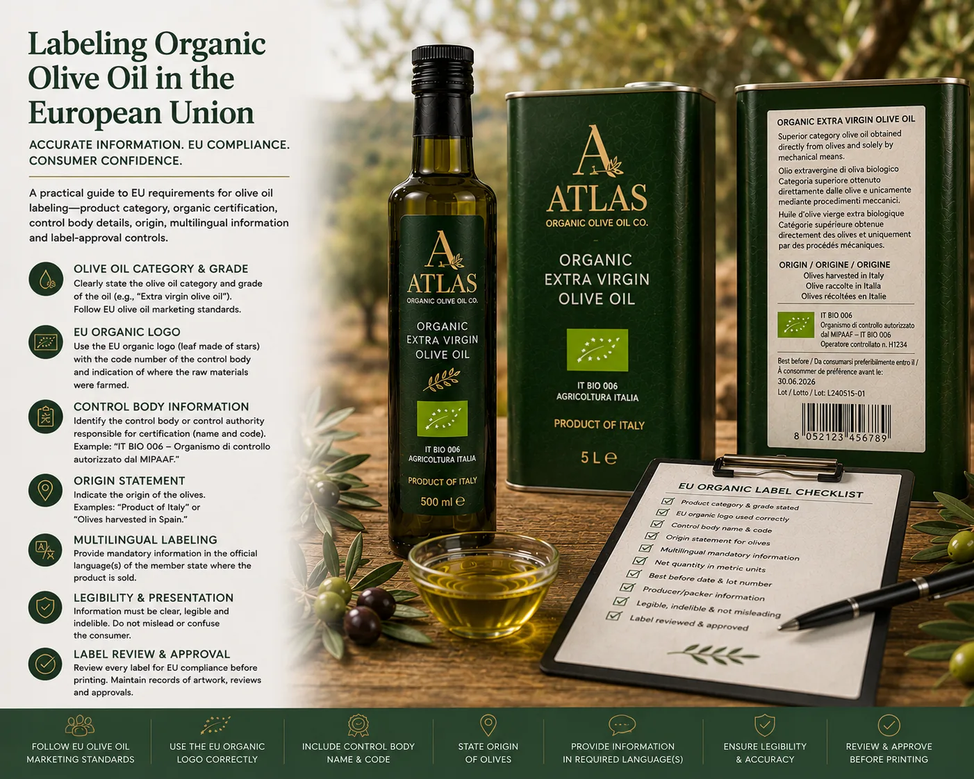 Labeling Organic Olive Oil in the European Union